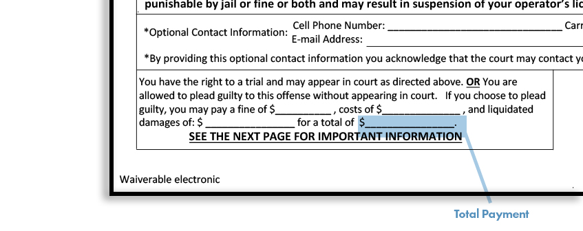 Electronic waiver allowed box location