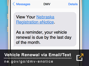 eNotice Vehicle Renewal via Email/Text