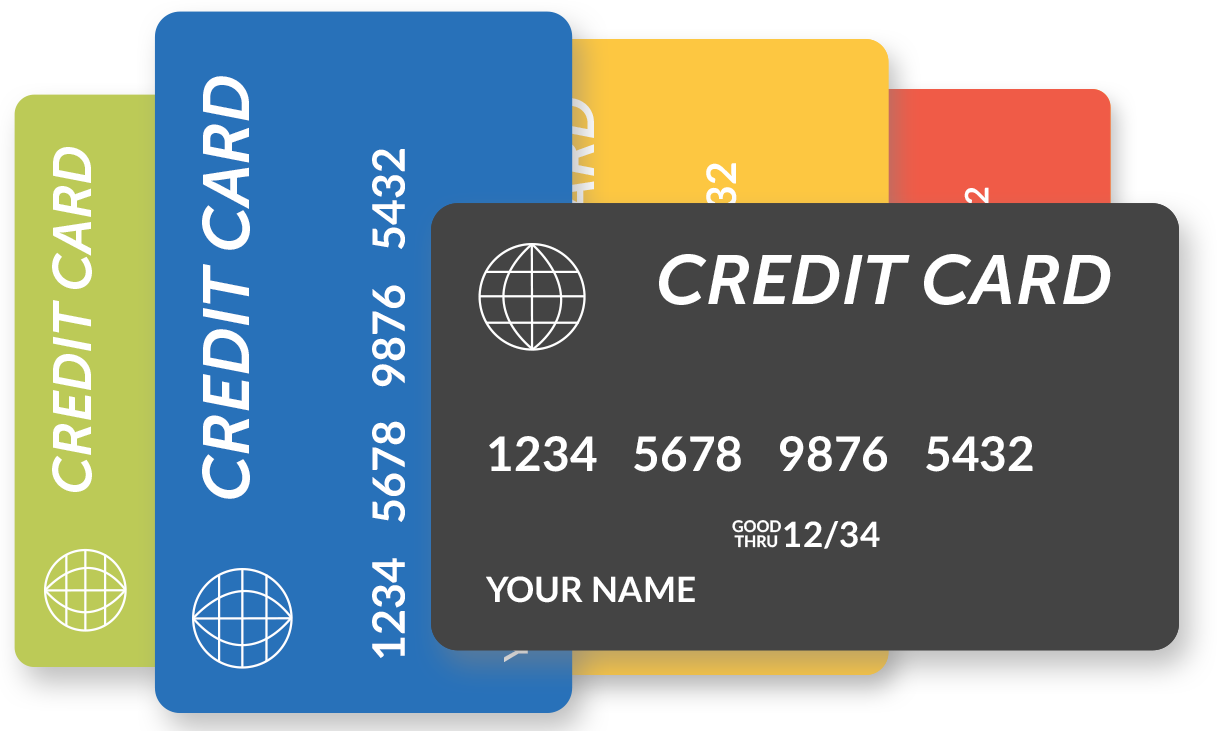 In 2014, Americans averaged 3.7 credit cards per person.  But I said, '3.7 is so 2014! Let's put 5 cards on screen!', because quite frankly, don't we all want to be above average?