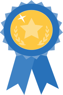 A blue ribbon is proudly displayed to show our prestige in our field of work.