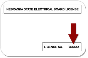 License number is found in the bottom right corner